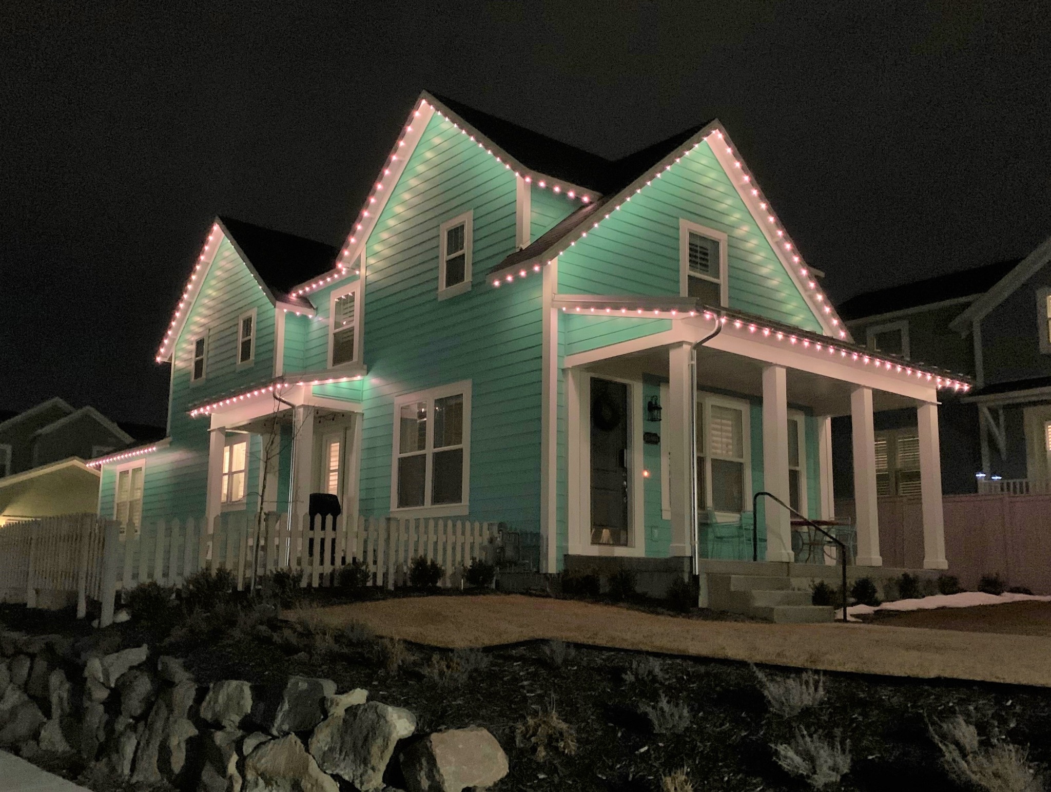 Stunning Trimlight on Victorian style home